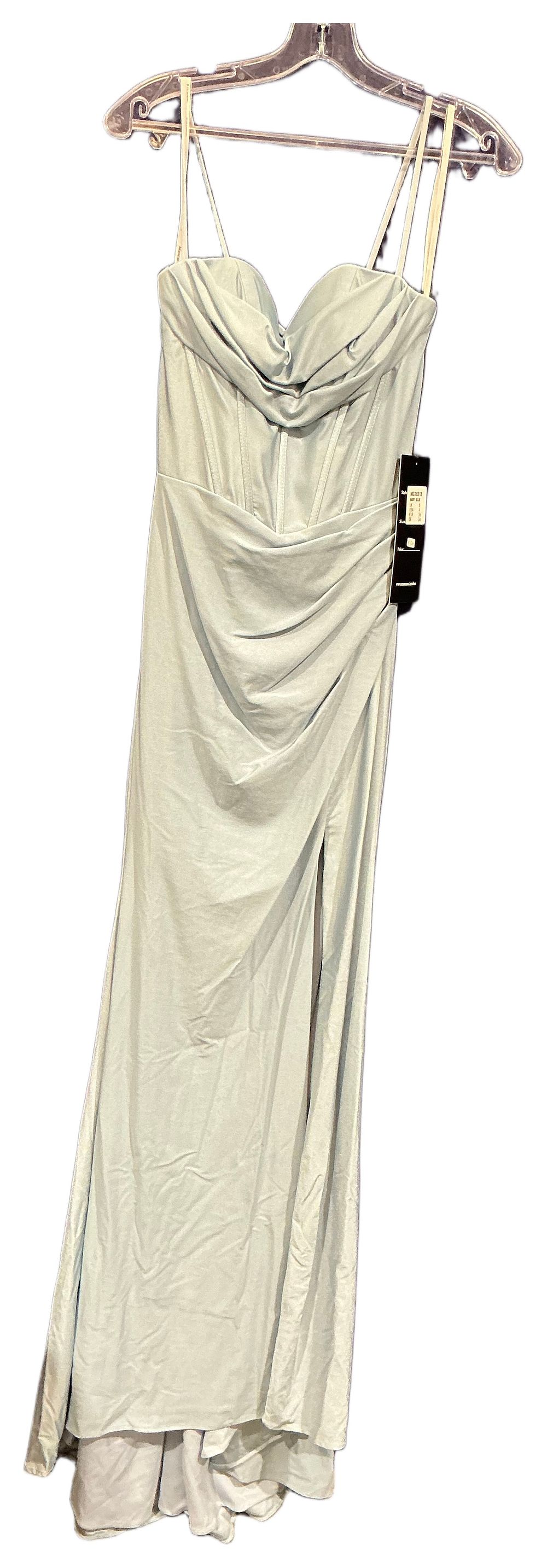 Lot 111: Mascara Light Blue Strapless Maxi Gown with Corset Bodice and Lace-up Back size 8