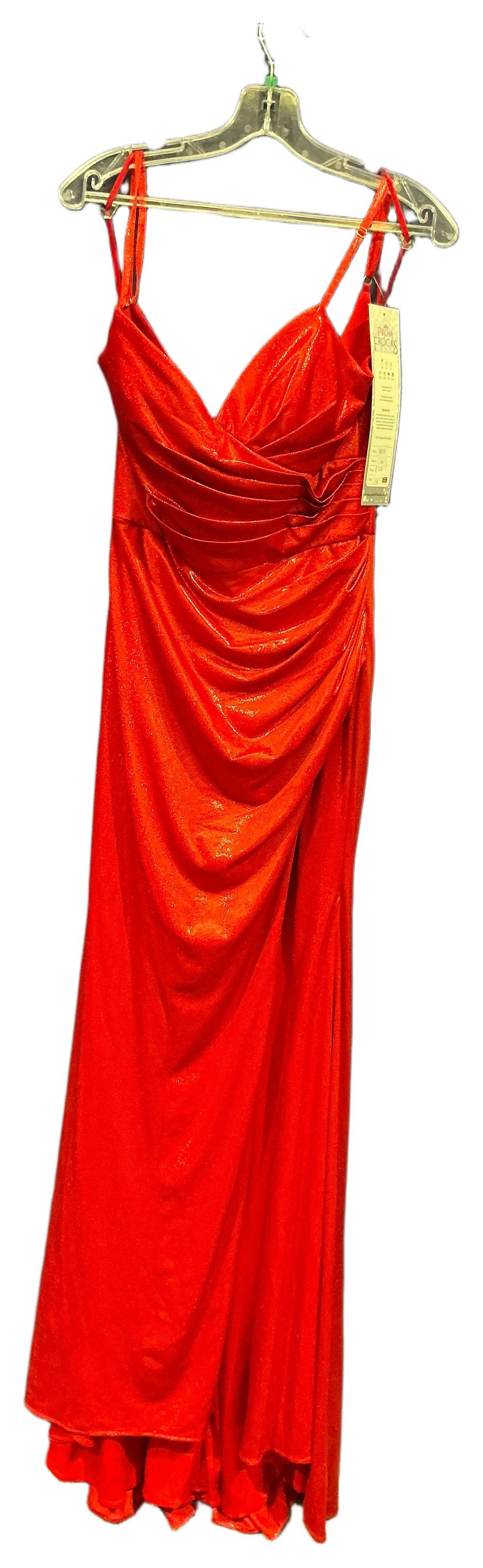 Lot 121: A Prom Frocks Red Shimmer Ruched Formal Evening Gown size 10