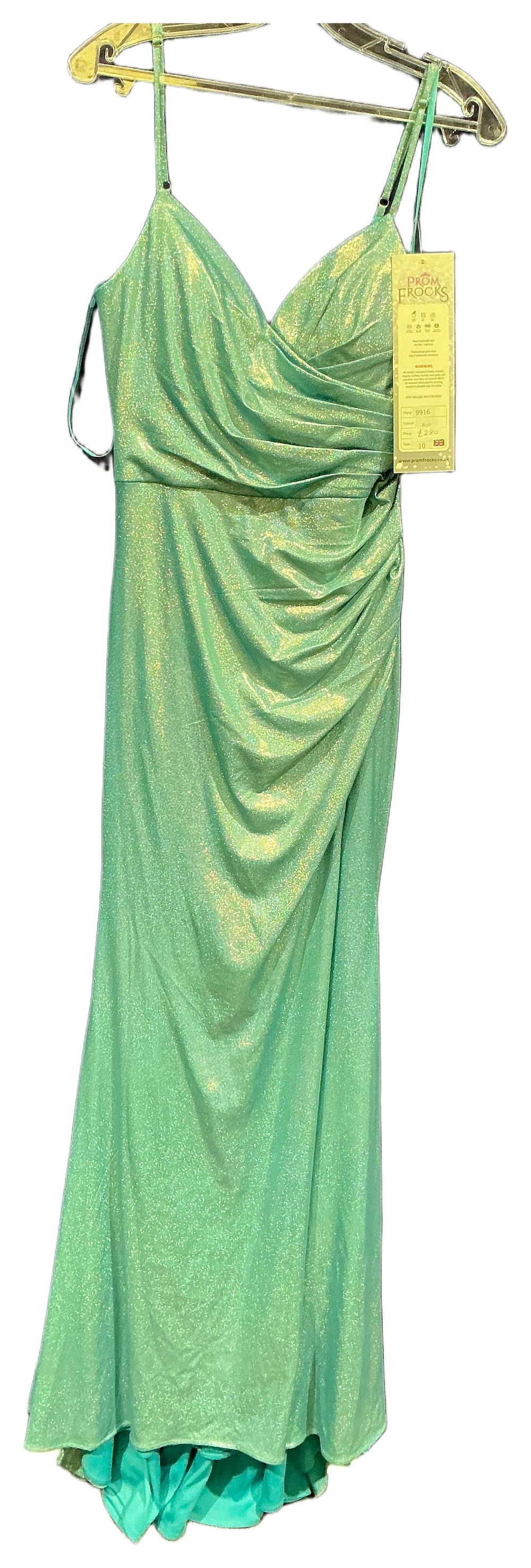 Lot 137: A Prom Frocks Teal Glint Evening Gown Size 10