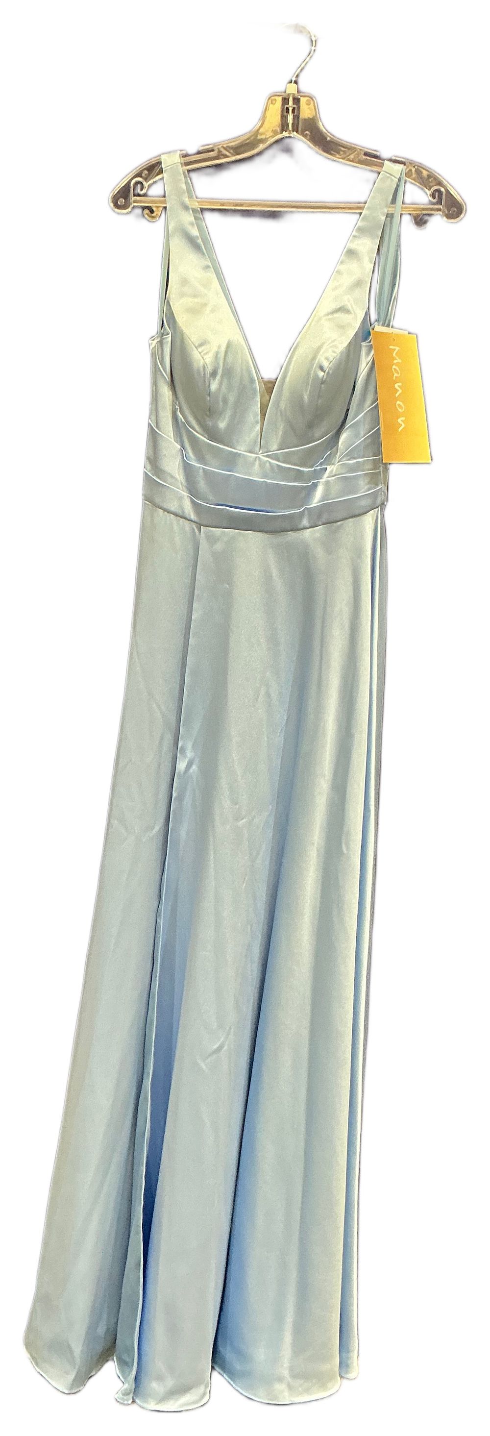 Lot 175: Manon Light Blue Satin Full-Length Evening Gown size 8