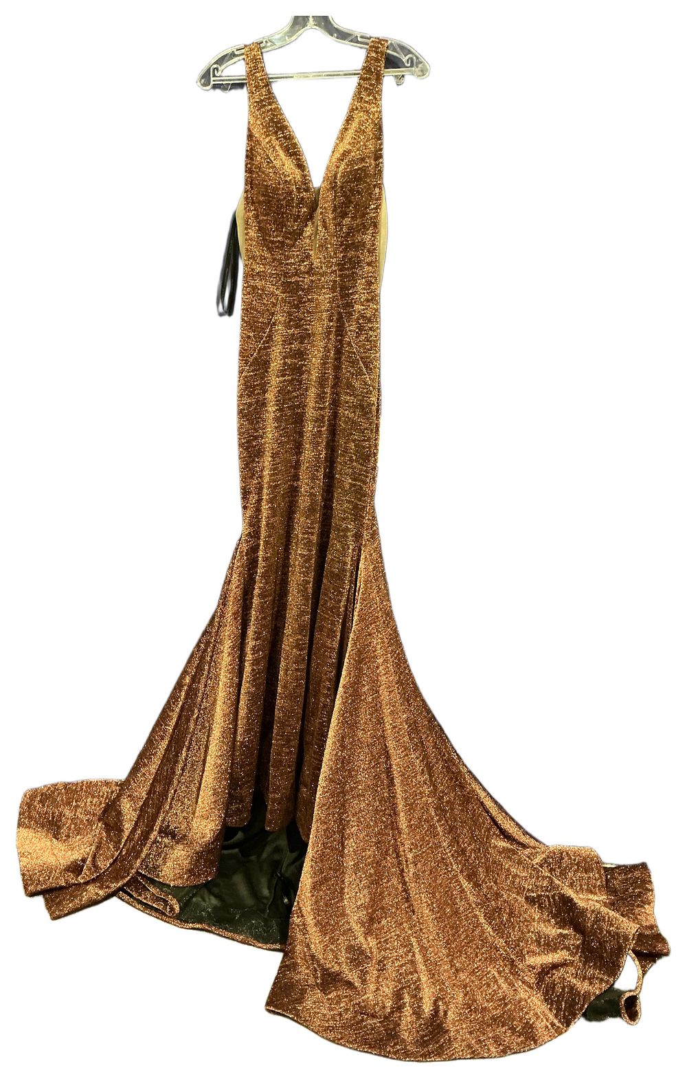 Lot 180: Morlee Metallic Copper Lurex Full Length Formal Gown size 6