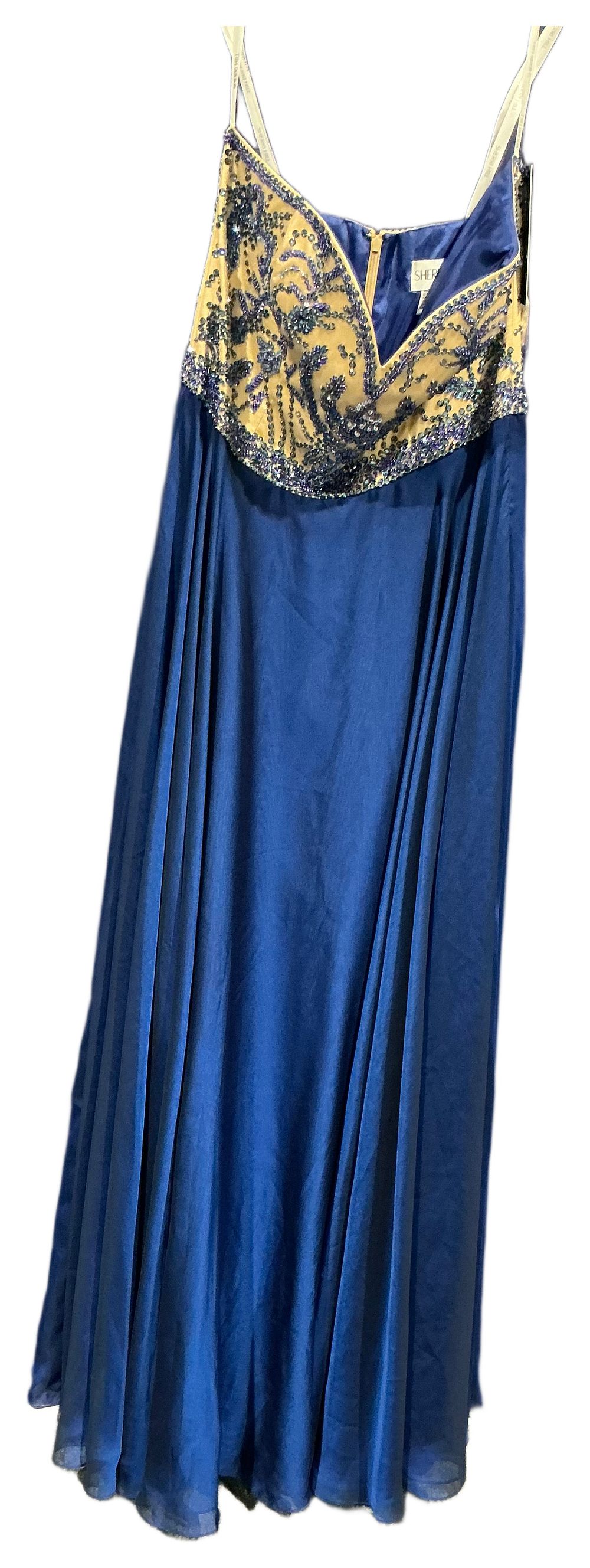 Lot 220: Sherri Hill Royal Blue Formal Gown with Embellished Bodice size 16
