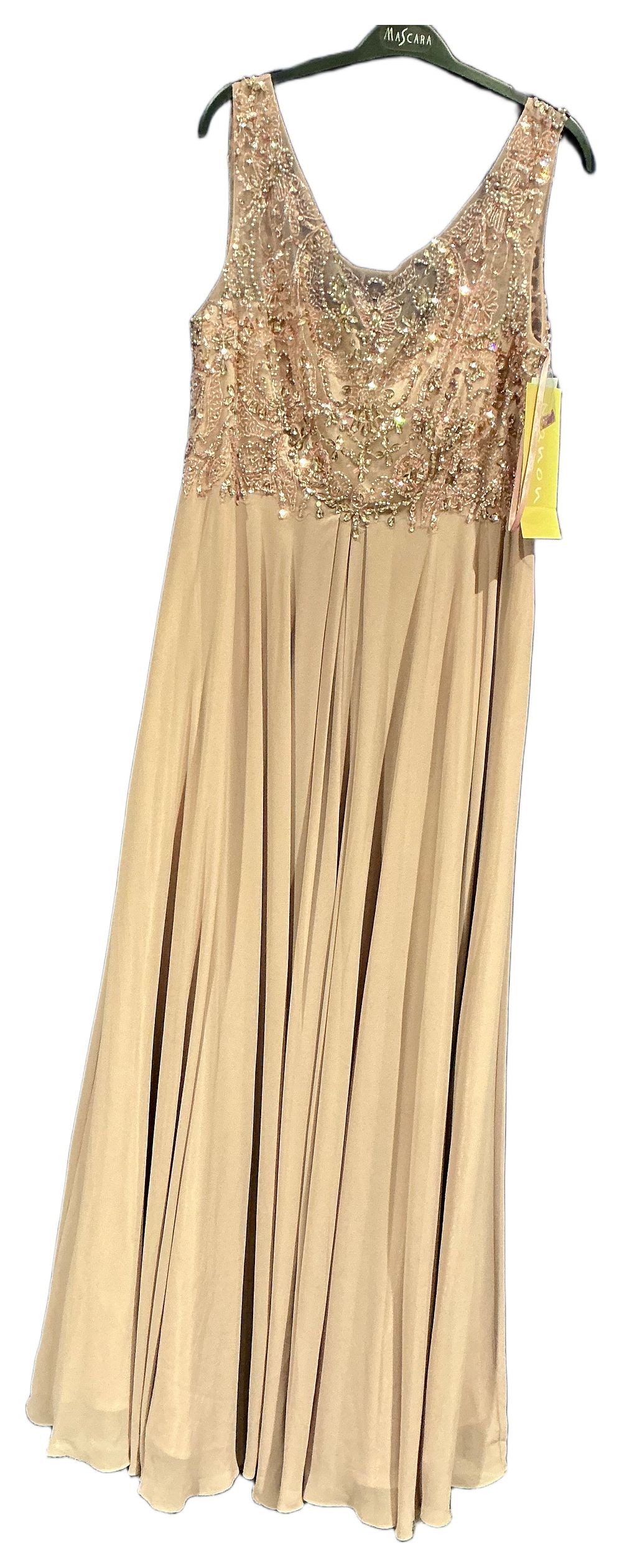 Lot 286: New Not Worn – Manon Blush Pink Embellished V-Neck Maxi Dress Size 20 RRP £250