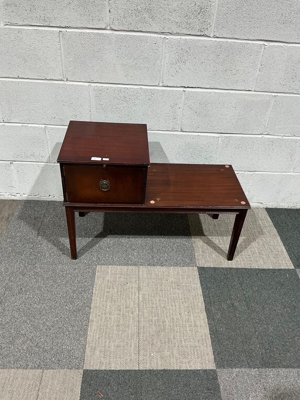Lot 27: A Mahogany-Stained Two-Tier Step Telephone Table