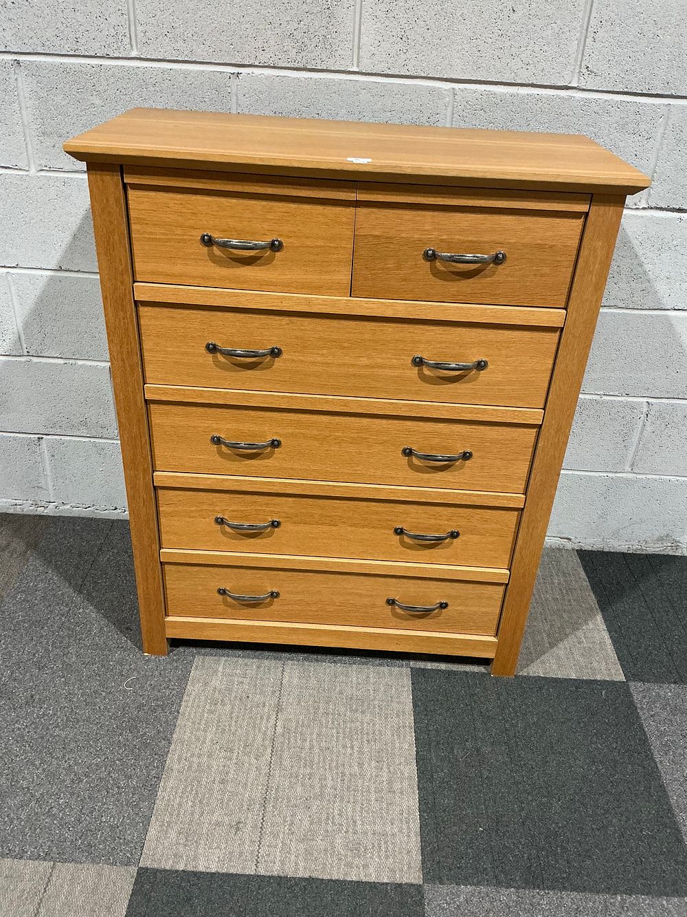 Lot 46: Contemporary Light Oak Two over Four Chest of Drawers