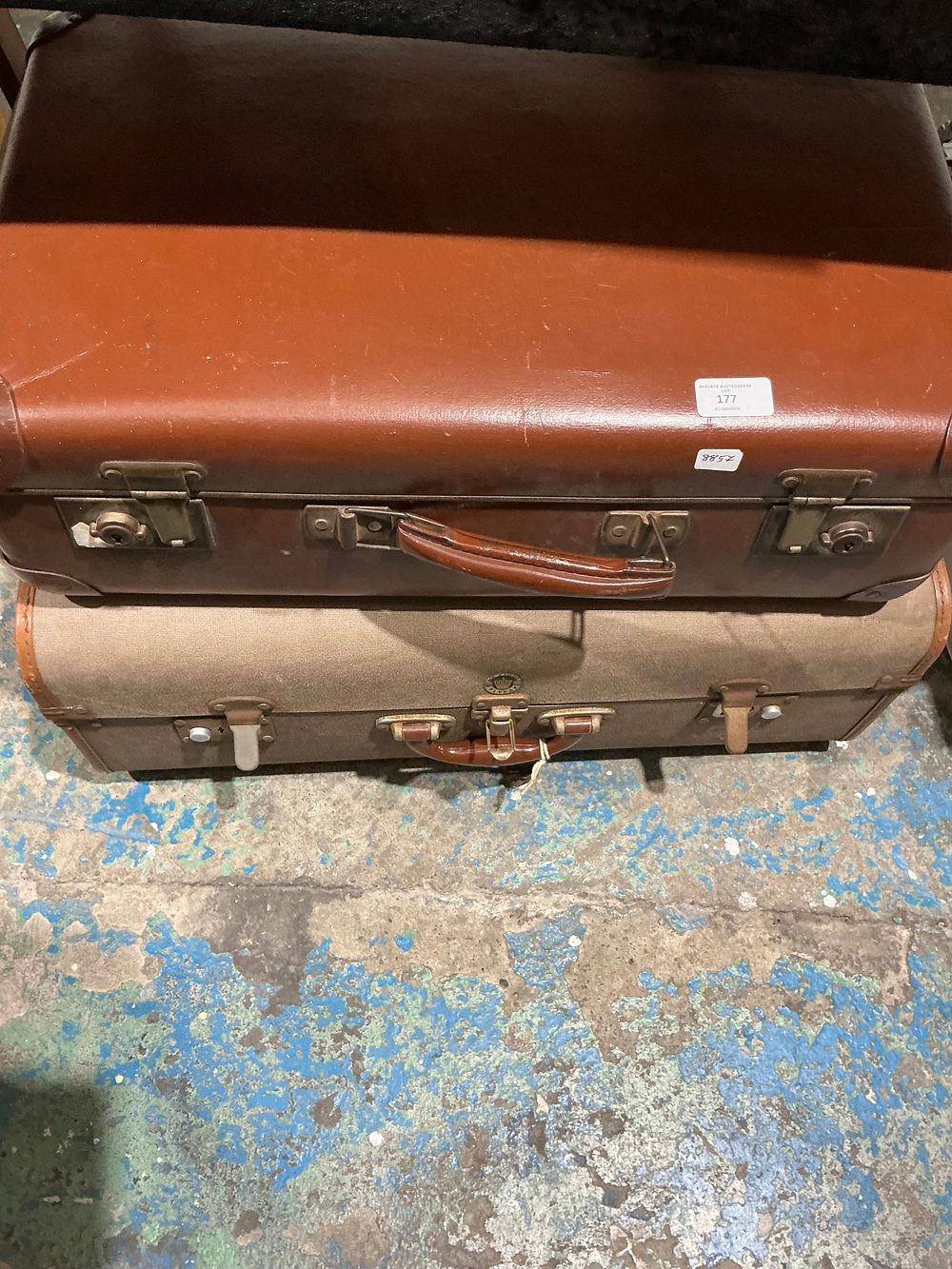 Lot 45: Two mid-twentieth century suitcases