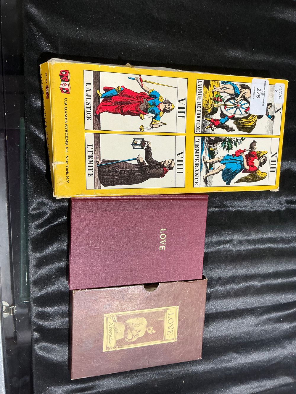 Lot 123: Two items comprising a 1970 U.S. Games Systems Tarot Fortune Telling Game and a boxed copy of Love A Keepsake