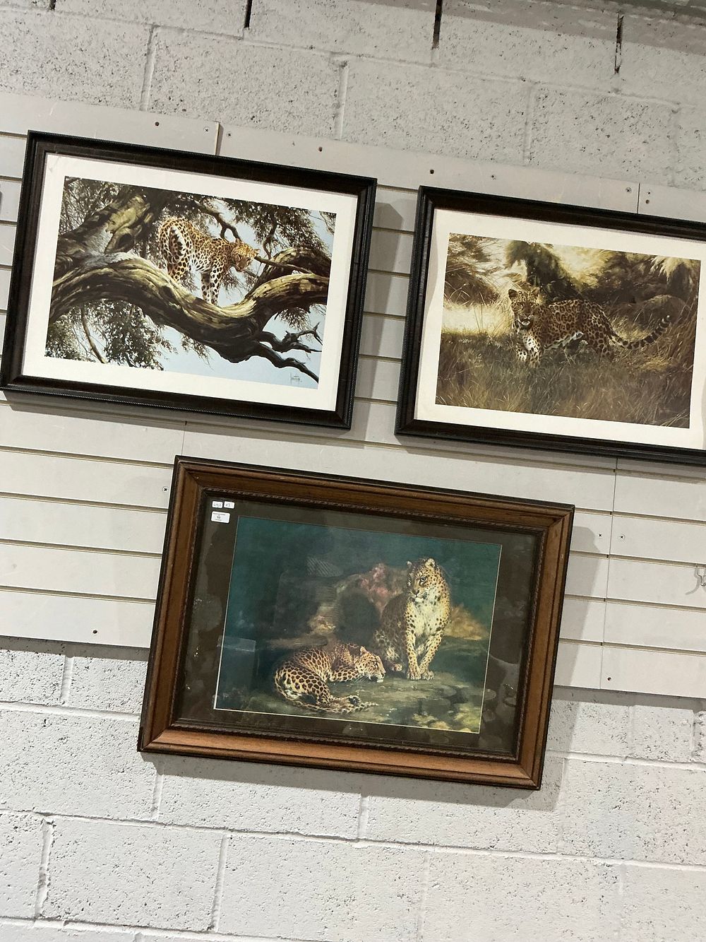 Lot 197: Three Framed Decorative Wildlife Prints Depicting Leopards