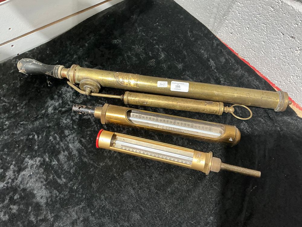 Lot 271: A Collection of Antique Brass Industrial Instruments including a Roberts Pump