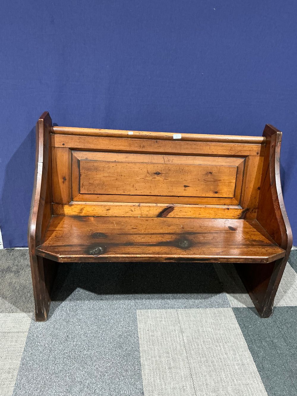 Lot 32: Antique Stained Pine Pews or Hall Bench