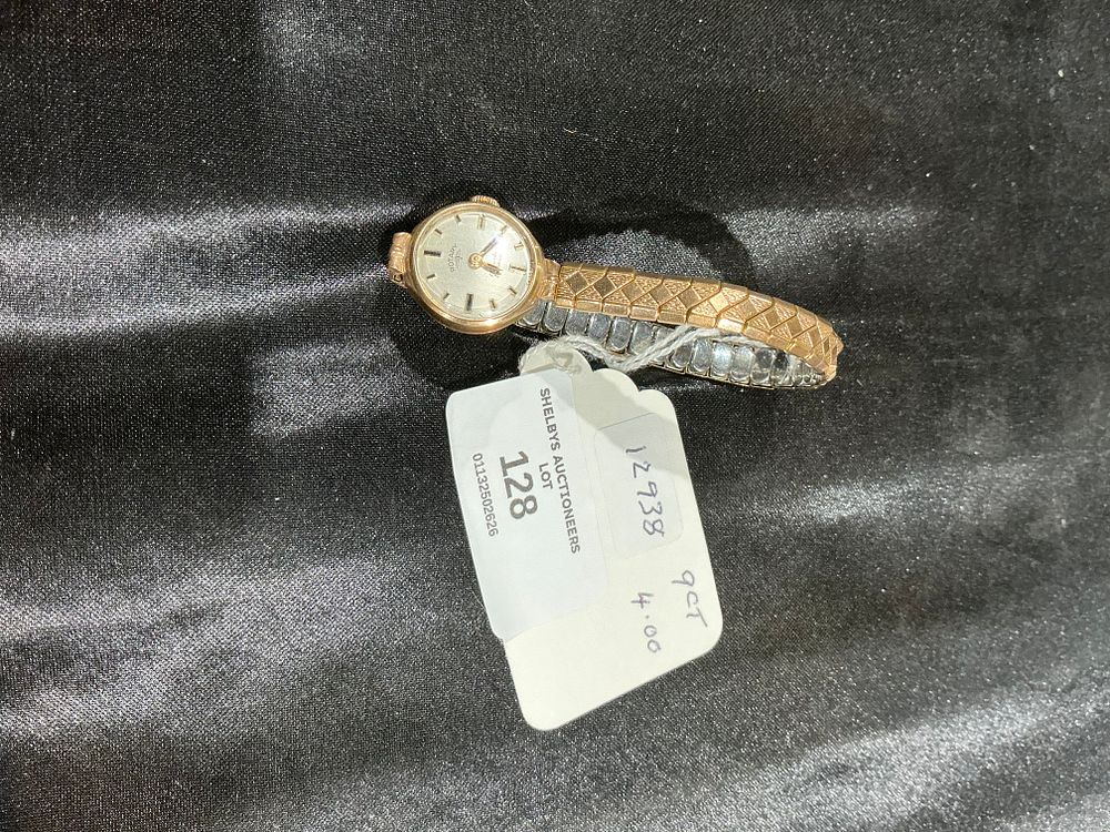 Lot 128: A Vintage 9 Carat Gold Rotary Ladies Mechanical Wristwatch 4 gram