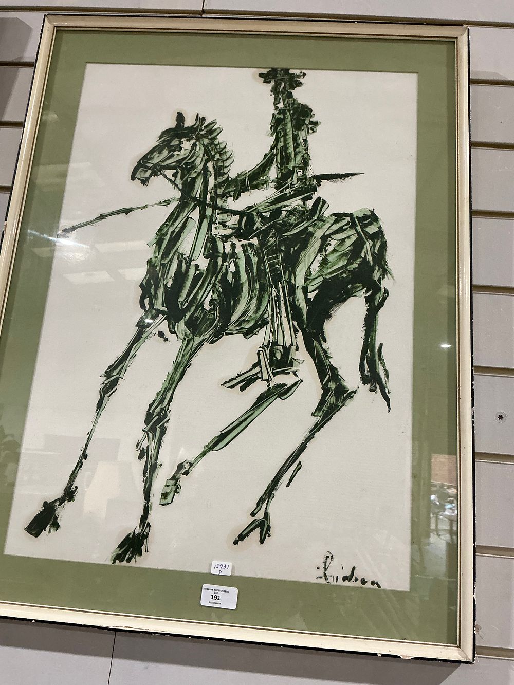 Lot 191: Ridon, Abstract Ink Drawing of a Horse and Rider