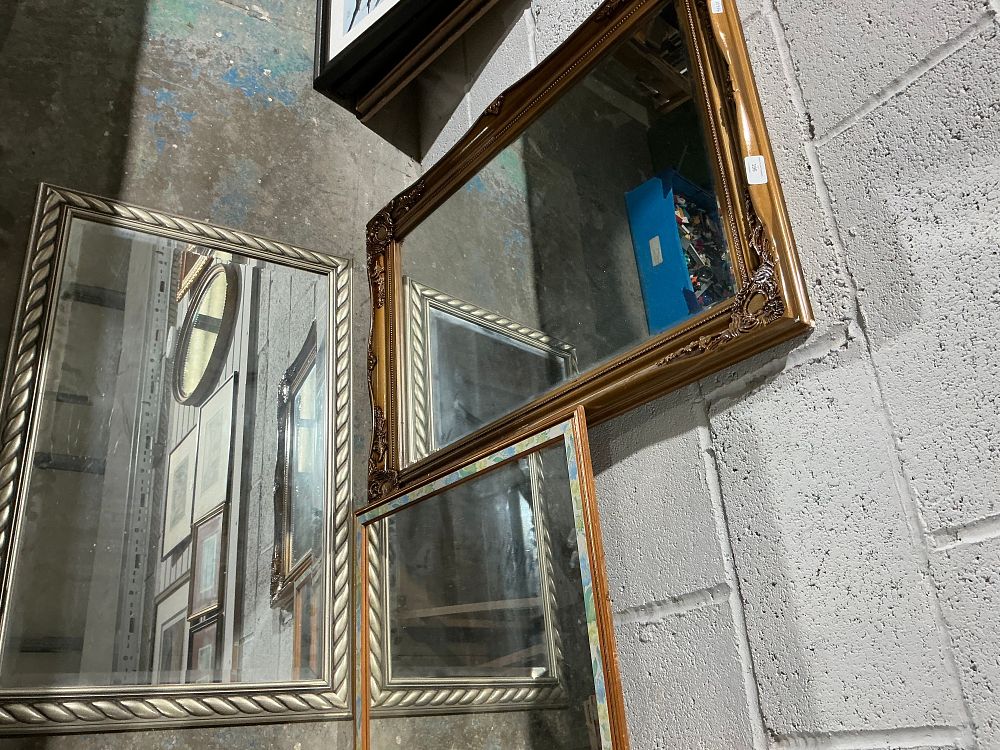 Lot 195: A Collection of Rectangular Wall Mirrors