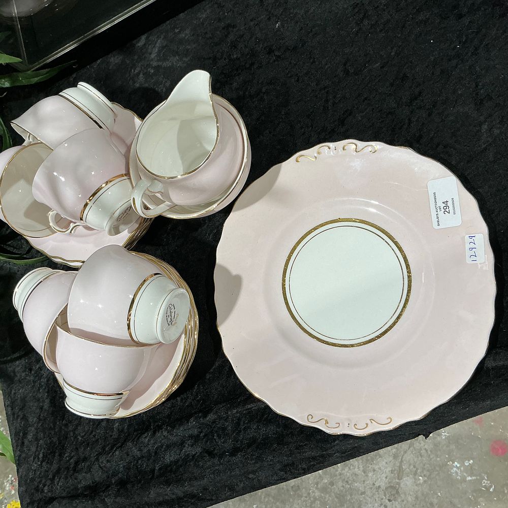 Lot 294: A Collection of Colclough Pink and White Bone China Tea Wares