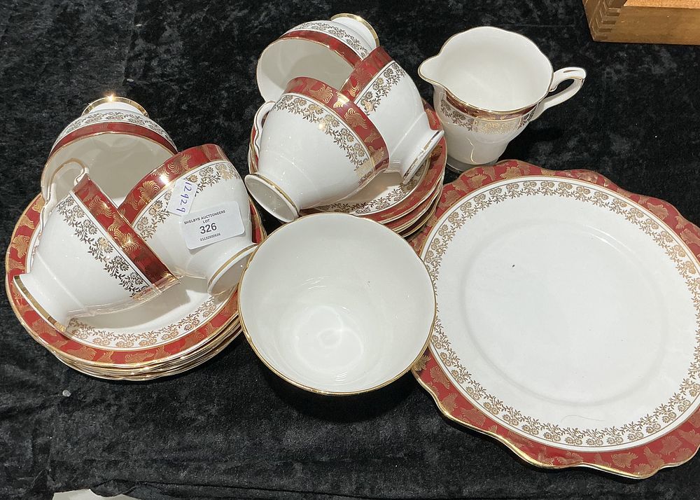 Lot 326: Royal Stafford Bone China Partial Tea Service