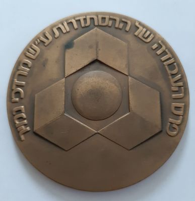 מדליה ברונזה להענקה - פרס העבודה של ההסתדרות על שם מרדכי נמיר. קוטר 60 מ"מ . בתוך קופסת עץ 