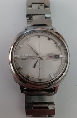 שעון סייקו 5 SEIKO מנגנון אוטומטי, 21 אבנים, תאריכון ויום בשבוע.המנגנון וכיוון עובדים. קוטר 36 