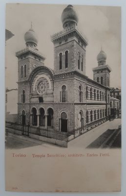 גלויה צילום בית כנסת ב TORINO מסביבות שנת 1900.
