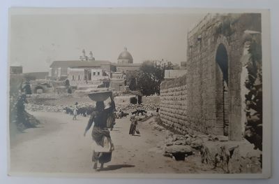 גלויה צילום PALESTINA CANAAN ( השלטון הבריטי בארץ ישראל ) סביבות שנת 1930. חותמת נצרת של הדואר 