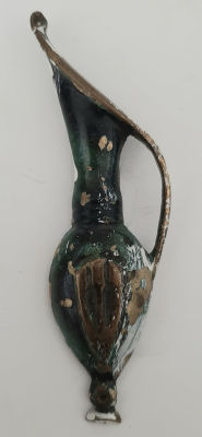 מזוזה ברונזה ישראלית ישנה בצורת כד Old mezuzah.