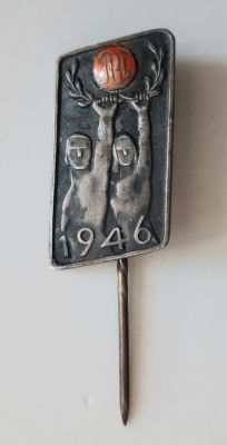 סיכה ישנה משנת 1946 מטעם התאחדות הספורט של פועלי פינלנד.