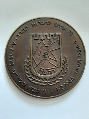 מדליה ברונזה , הנפקה מוסדית. כנס לוחמי אצ"ל הארגון הצבאי הלאומי. בשנת 30 לישראל 1978 35 שנים 