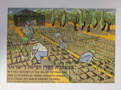כרזה קק"ל, סביבות שנת 1960, עבור בתי ספר וגני ילדים. גודל כ 35&times;50 ס"מ.