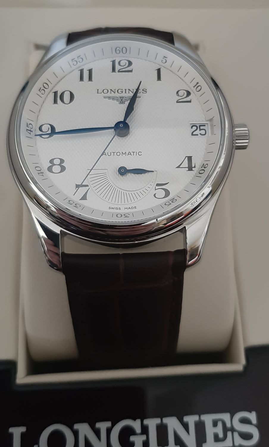 שעון לונג'ין LONGINES שוויץ MASTER COLLECTION. מנגנון אוטומטי (מניע מתנועת היד) פאוור רזרב 