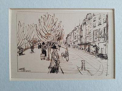 הוזיאש הופשטטר - רישום מוקדם ונדיר מתקופת שהותו באירופה כנראה לפני השואה. נתון בפספרטו. גודל 