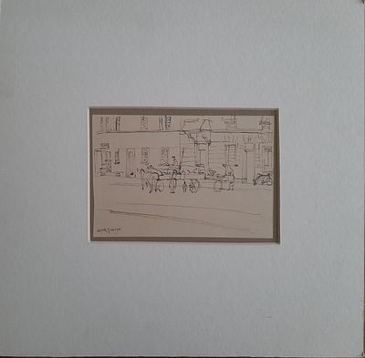 הוזיאש הופשטטר - רישום מוקדם ונדיר מתקופת שהותו באירופה כנראה לפני השואה. נתון בפספרטו. גודל 