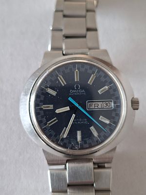 Omega Gen&egrave;ve Dynamic משנות ה-60 המאוחרות או ה-70. אומגה דיינמיק. מנגנון אוטומטי עובד. 