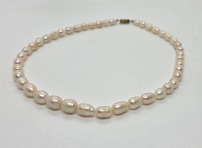 שרשרת פנינים נהדרות . פנינים לבנות ומיוחדות בגדלים שונים. 
אורך השרשרת : 38 סמ 
מידת 