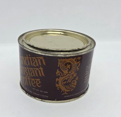 קופסת פח , קופסה קפה הודי. שנות התשעים. ללא ברקוד. מצב טוב מאוד 
מידה; 7 על 11 סמ