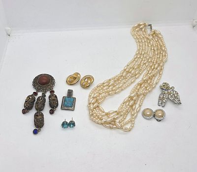 לוט של תכשיטי אופנה תליונים סיכות ושרשרת דמוי פנינים