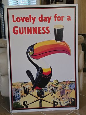 גינס GUINNESS פוסטר פרסומי לבירה גינס . 
92&times;61 ס"מ