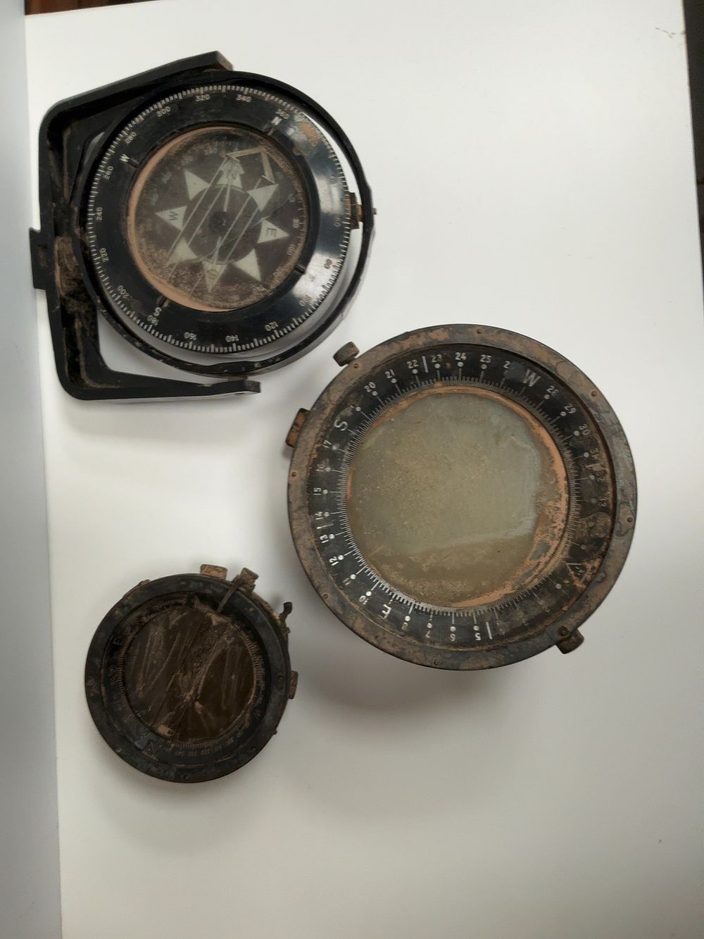 Lot 189: A Trio of Vintage Nautical and Aeronautical Compasses...