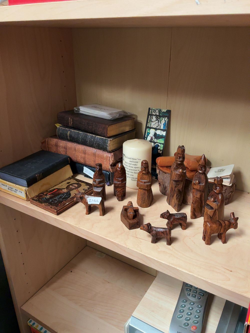 Lot 204: A Collection of Devotional Items Including a Hand-Carved...