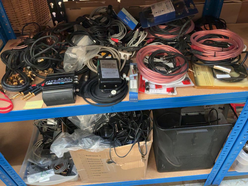 Lot 258: A Large Collection of Assorted Audio-Visual Cables, Power...