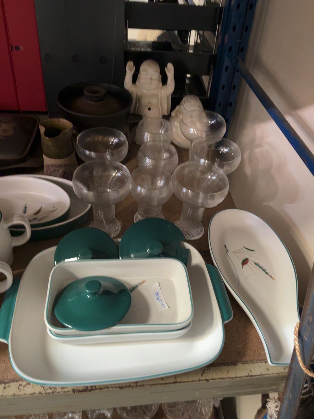 Lot 276: A large collection of Denby Greenwheat pattern ceramic...
