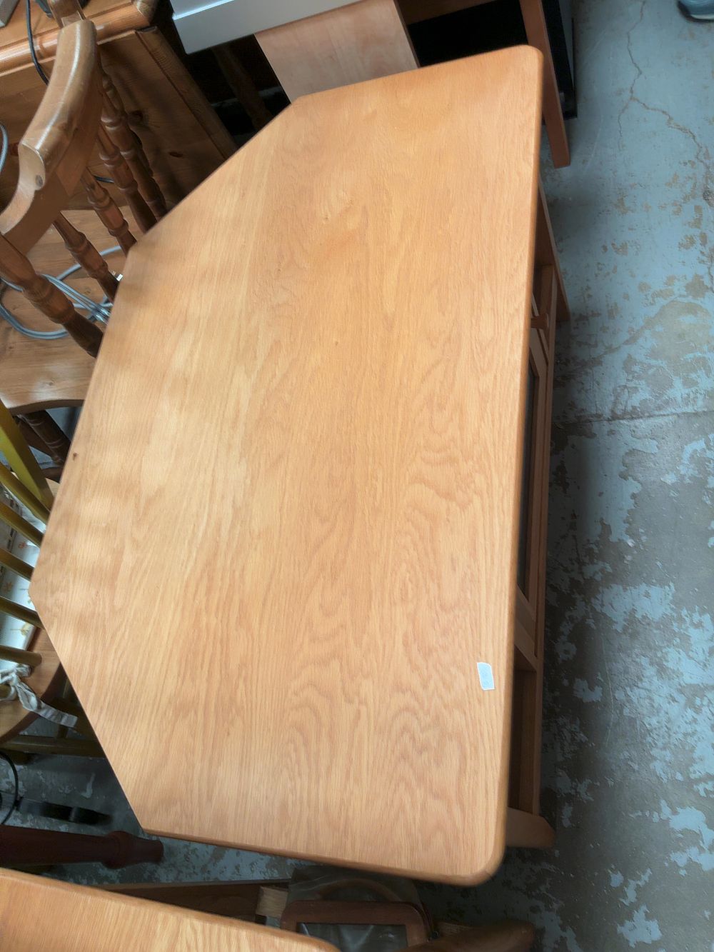 Lot 414: A contemporary light oak corner television unit