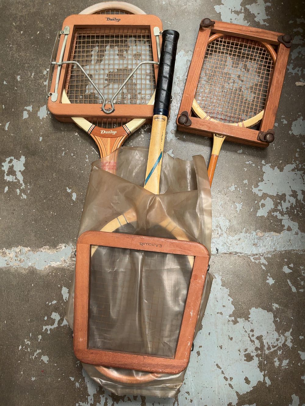 Lot 423: A Trio of Vintage Wooden Tennis Rackets including...