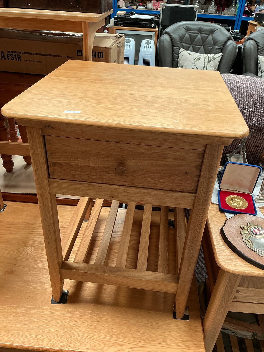 Lot 427: A Pair of Contemporary Light Oak Side Tables