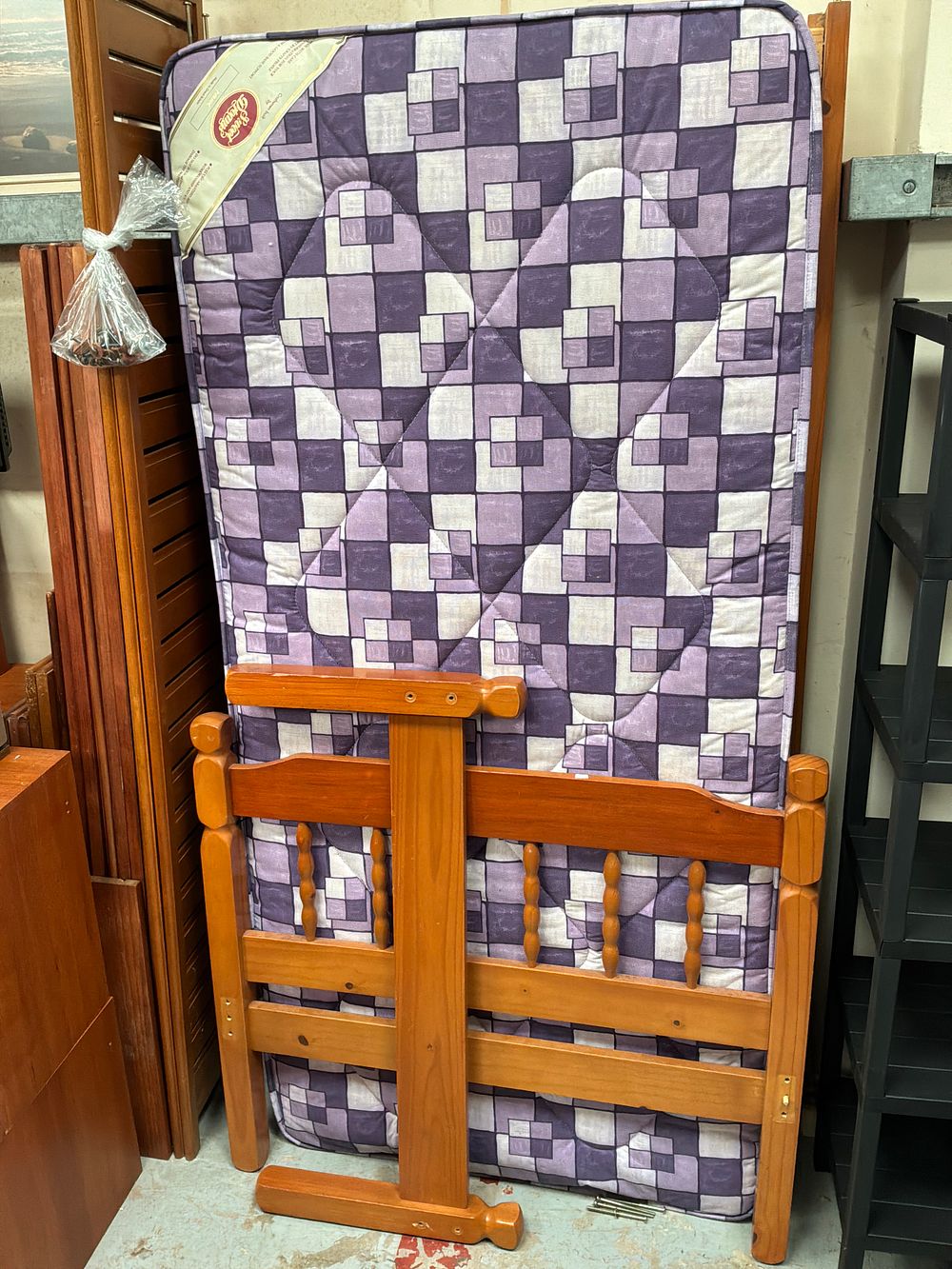 Lot 446: A Traditional Pine Framed Single Bed and Sweet...