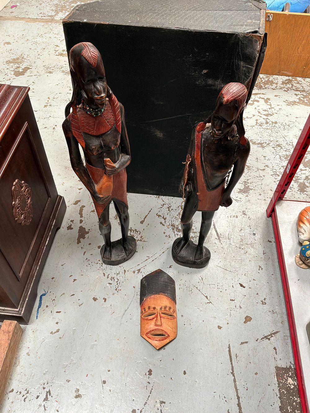 Lot 449: A Trio of East African Carved Wooden Figurative...