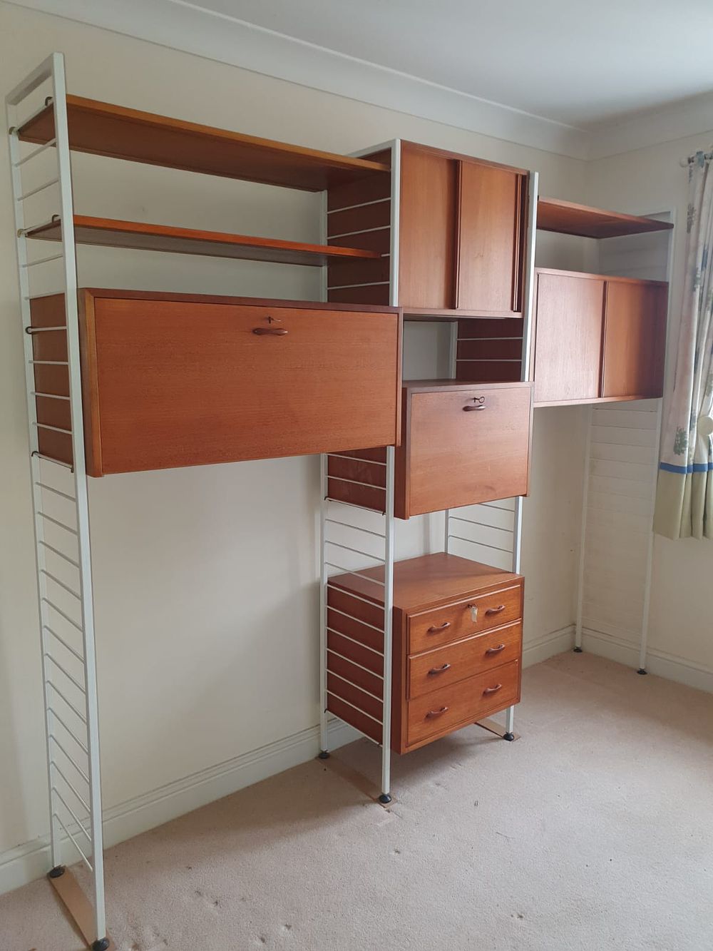 Lot 467: Staples Ladderax Mid-Century Teak Modular Shelving System