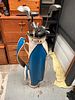 An Assortment of Vintage Golf Clubs by Howson and Northwestern with Two-Tone BagImage - 2