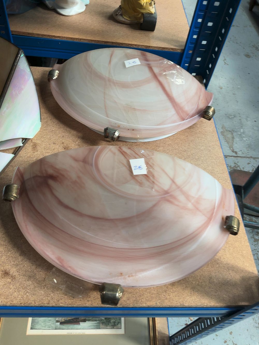 Lot 186: A Collection of Art Deco and Tiffany Style Glass Wall Light Shades