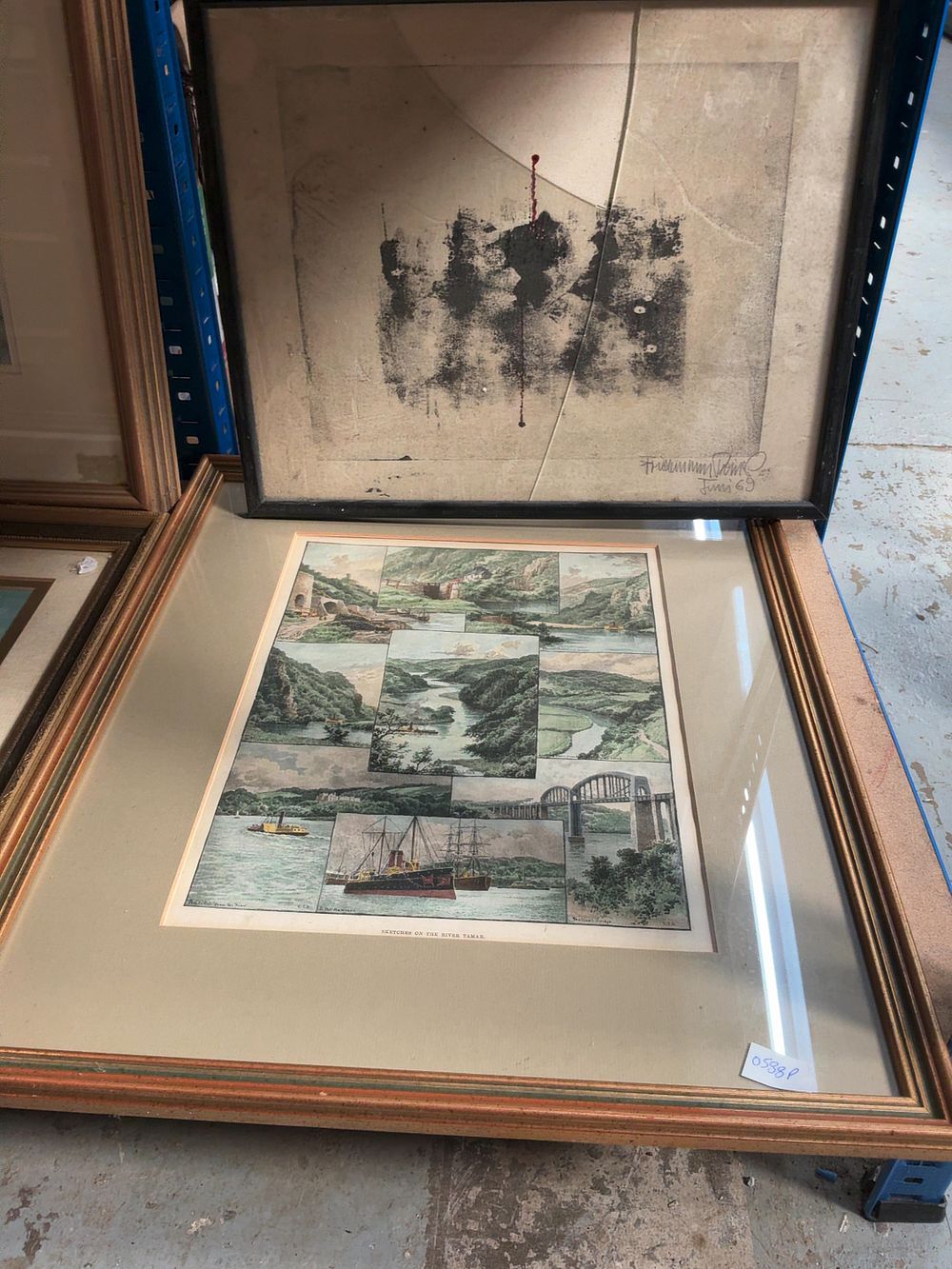 Lot 187: Friedemann Hahn and Others, An Assortment of Framed Artworks Including Topographical and Landscape Pieces