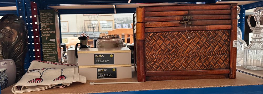 Lot 190: An Assortment of Items including a Chinoiserie Style Bamboo and Woven Rattan Storage Chest