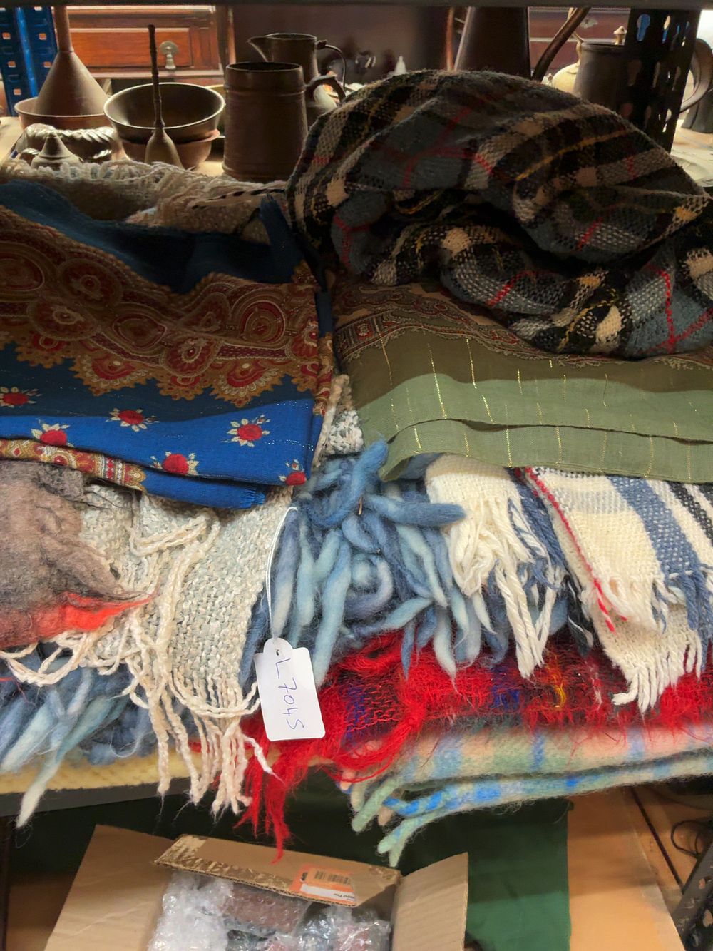 Lot 212: A Collection of Vintage Wool and Mohair-style Blankets and Decorative Textiles